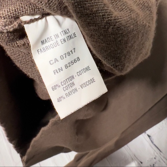 Vintage Pronto Uomo Brown Mock Crew Neck Italian Soft Cotton Blend Sweater M 50 - Picture 7 of 9